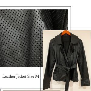 Soft leather jacket - perforated detail